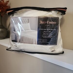 Juicy Couture Home Satin Sheet Set - Cream